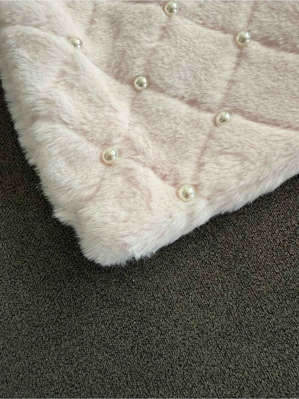 Pottery Barn LoveShackFancy Faux Fur Pearl Lumbar Pillow Cover